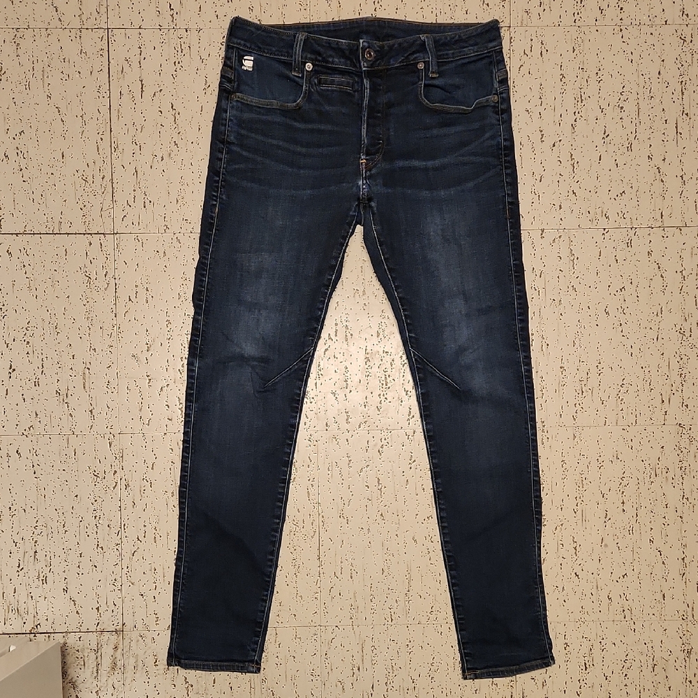 G-Star Raw Dark Blue D Staq Stretch 5 Pocket Slim Tapered Fit Jeans